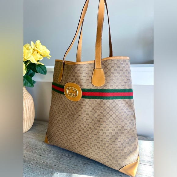 SOLD❌Authentic GUCCI Large Sherry Line Tote - Picture 3 of 16